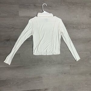 White Long Sleeve Mock Neck